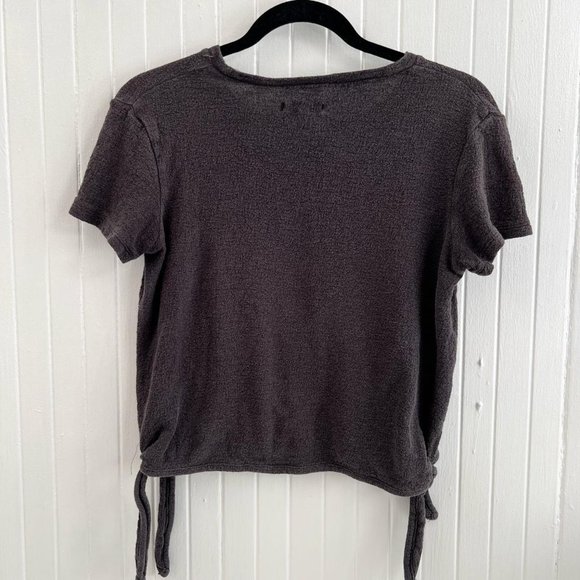 Madewell texture & thread modern side-tie top in charcoal black Size Small - Picture 3 of 4